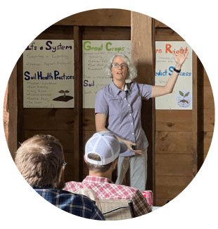 Leilani Zimmer-Durand teaching at On-Farm Intensive